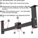 Heavy Bag Hanger Roller Wall Ceiling Mount 40'' - 50'' Long Rail Ease Adjust for Heavy Punching Bags up to 300 LBS