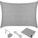 Eden's Decor 6' x 8' Grey Sun Shade Sail Outdoor Canopy Rectangular Awning Fabric Cloth Screen for Patio Garden Backyard Pergola Custom Size