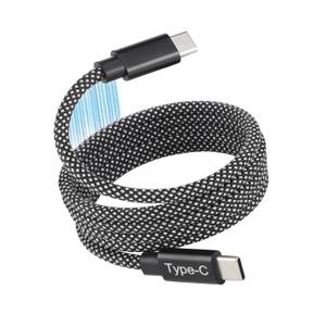 Magnetic Auto-Organized Charging Cable 60W PD - Retractable Tangle-Free Cord (1M/3.3FT) Type-C to Type-C, Fast Charging with E-Marker for iPhone 15/Samsung/MacBook
