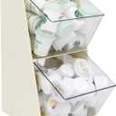 Bokelai Coffee Pod Holder with 2 Large Capacity Basket K Cup Storage Container Coffee Bar Accessories for Creamer Suger Plastic Desk Box Tea Bag Organizer Creamy White/Clear (Small / 2 compartments)