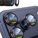 2 x for iPhone 17 Pro/17 Pro Max Camera Lens Protector Aperture, Orange | Individual Metal, 9H Hardness, Scratch Resistant, Shockproof, Drop Protection, Case Friendly, Stylish Accessories