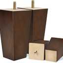 AORYVIC 5 inch Sofa Legs Wood Furniture Legs Pack of 4 Pyramid Couch Legs Mid-Century Modern Brown Replacement Legs