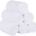 JML Microfiber Bath Towels Set, 6 Pack, 27" x 55" - Extra Soft, Absorbent and Fast Drying, Multipurpose White Microfiber Towel for Adult Men Women, Hair Wrap, Bath, Beach, Pool, Sports, Yoga, White