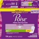 Poise Daily Liners, Incontinence Panty Liners for Bladder Leaks, 2 Drop Very Light Absorbency, Long Length, 114 Count of Pantiliners, Packaging May Vary