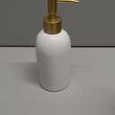 Natheeph 14OZ Ceramic Soap Dispenser Ceramic Soap Pump Dispenser Can Fill Liquid for Bathroom/Kitchen (White)