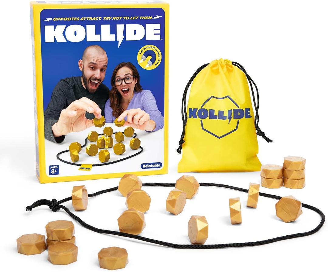 Kollide by Relatable, Exciting Magnetic Game for Family Game Night, Great Fun Games for Kids, Includes 1 Rope, 20 Magnets, and Instructions