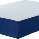 Chezmoi Collection Basic Solid Pleated Bed Skirt, 15" Drop (King, Navy)