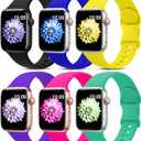 6 Pack Sport Bands Compatible with Apple Watch Band 38mm 40mm 41mm 42mm 44mm 45mm 49mm 46mm,Silicone Waterproof Strap for iWatch Apple Watch Series 11 10 9 Ultra 8 7 6 5 4 3 2 1 SE Women Men
