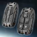 Heavy Key Fob Cover Case Protector for GMC, Keychain, Accessories for 2023 2022 2021 2020 2019 GMC Sierra, Chevy Silverado 1500 2500HD 3500HD (Type-B 5 Buttons)