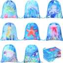 24 Pack Under the Sea Treat Bags Sea Animals Drawstring Bags Sea Drawstring Pouches Sea Ocean Animals Gift Goodie Bag Ocean Creatures Theme Party Favor for Kid, 8 Design