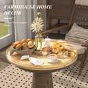 24 Inch Extra Large Lazy Susan Turntable - Premium Solid Oak Wood & Iron | Rustic Farmhouse Rotating Tray for Dining Table, Kitchen Countertop, Centerpiece Decor | Smooth 360 Spin | Durable & Stylish
