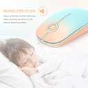 VssoPlor Wireless Mouse, 2.4G Slim Portable Computer Mice with Nano Receiver for Notebook, PC, Laptop, Computer (Orange to Green)