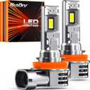 GloDrv [2026 Upgrade] H 11 Led Bulbs [Latest & Brightest] 40000lm 800% Brighter 1:1 Mini Size Design With 6000k Cool WhiteDirect Installation Fog Light Bulbs Plug and Play, Pack of 2