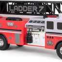 Mighty Fleet Titans 29" Jumbo Toy Fire Truck Realistic Flashing Lights, Siren Sounds & Extendable Rotating Ladder Durable, Interactive Vehicle Toy for Kids Ages 3+, Large