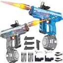 Electric Water Gun 2 Pack for Adults Kids: Light Up Automatic Squirt Guns, 26-32FT Long Range, 800CC Large Capacity, Summer Outdoor Pool Games for Ages 8-12, Beach Backyard Family Party Toy Gift