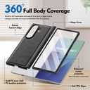 SkyEagle Compatible with Magsafe Detachable Magnetic Samsung Galaxy Z Fold 7 Phone Wallet Case with Card Holder | Built-in Screen Protector | Kickstand | RFID Blocking | PU Leather Cover |Black