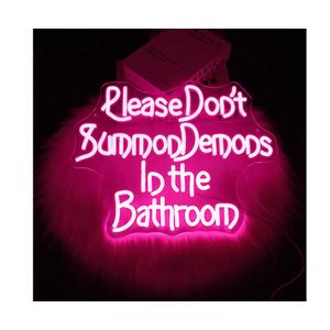 Whfobfe Neon Sign Led Neon Lights Signs for Wall Decor USB Powered Led for Room Decoration (Devil In Bathroom)