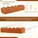 4 Set Scalloped Wall Basket Shelf Nursery Classroom Book Shelves for Wall Rattan Shelf Woven Floating Shelves Boho Farmhouse Decor Scalloped Shelves Book Display Toy Storage