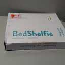 BedShelfie Bedside Shelf for Dorm Room Bunk Bed & Top Bunk, College Dorm Room Essentials, Bedside Caddy, Clip on Floating Desk Tray, Bed Side Table Storage, Loft Nightstand Decor- White Wood Slide