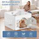 DUMOS Dog Playpen, Plastic Indoor Pet Fence for Small Dogs 4 Panels 24 Inch
