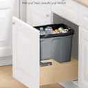 VEVOR Wood Pullout Trash Can for Kitchen Cabinets, 35 QT Garbage Waste Recycling Bin, Under Mount Waste Container, with Heavy Duty Metal Soft Close Sliding System, Door Kit, for Sink, Under Counter