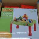 3 in 1 Kids Activity Table, Kids Play Table Set with 42 Blocks, Building Blocks Kit Compatible with Mega Blocks and Lego Duplo, Foldable Activity Desk, Play Board, and Toy Storage for Toddlers