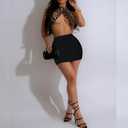 Leopard Cheetah Skirt with Shorts, Sexy Night Club High Waist Elastic Leopard Print Bodycon Mini Skirts for Women (Black, M)