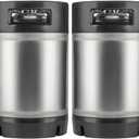 TMCRAFT New 2.5 Gallon Ball Lock Keg, Stainless Steel Beer Keg with Dual Rubber Handle for Home Brew- 2 Pack