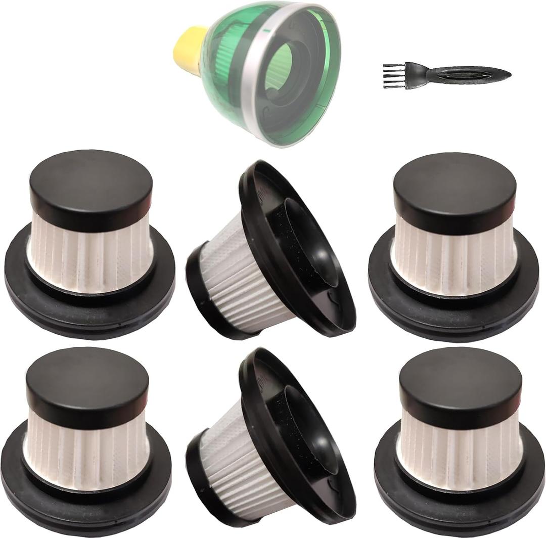 6 Pack Hepa Filters Replacement Compatible with Mini Vacuum Cleaner as Seen on TV. Washable and Durable Filters Works with Compact Cordless Vacuum. (Vacuum isn't Included