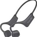 Bone Conduction Headphones IP67 Waterproof Wireless Bluetooth 5.2 Headset w/Dual CVC8.0 Noise-Canceling Mics Soft Silicone Sport Earphones for Running/Gym/Calls (Black superq3)