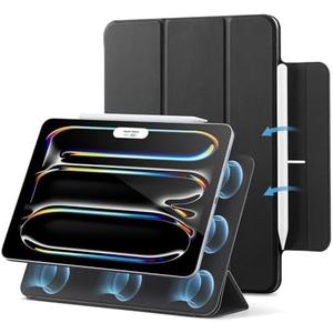 ESR for iPad Pro 13 Inch Case M4(2024), Powerful Magnetic Attachment, Slim Trifold Stand Case, Supports Pencil Pro and Pencil(USB-C), Auto Wake/Sleep, Durable Protection, Rebound Series, Black