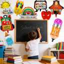 9Pcs Back To School Balloons Schoolbag Crayon Pencil Balloons First Day of School Balloons for Welcome Back To School Decorations Supplies