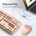 MOFII Wireless Keyboard and Mouse Combo, Milk Tea Colorful Round Key Typewriter Keyboards, 2.4G Full Size Keyboard and Cute Wireless Mice, USB Receiver Plug and Play, for Laptop, PC, Windows