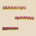 Square Press on Nails Short French Tip Fake Nails with Flower Designs False Nails Glossy Full Cover Acrylic Nail Press on Glue on Nail for Women 24Pcs
