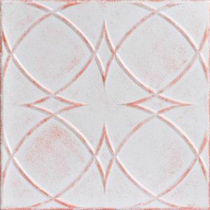A La Maison Ceilings R82 Circles and Stars Foam Glue-up Ceiling Tile (128 sq. ft./Case), Pack of 48, White Washed Copper