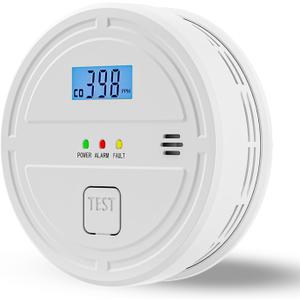 Smoke and Carbon Monoxide Detector Battery Operated,2-in-1 Smoke Carbon Monoxide Detector,Digital Display,Smoke Alarm for Home,Kitchen