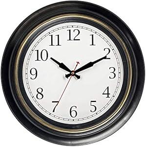 Bernhard Products Large Wall Clock 18" Quality Quartz Silent Non Ticking, Battery Operated for Home/ Living Room/ Over Fireplace, Beautiful Decorative Timeless Stylish Dark Brown XL Clocks, Easy to Read