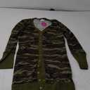 Womens Cardigan Lightweight Long Sleeve Snap Button Down Camouflage Knit Cardigan Sweater Green ,Size M