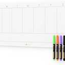 Glass Golden Weekly Dry Erase Calendar White Board for Wall, to Do List & 7 Days Planner Whiteboard for Home Office, 23x9.5, 4 Wet Erase Markers Included, Yeoux