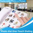 Big Button Phone for Seniors, Corded Landline Telephone with 10 Picture Keys, Phones for Elderly,One-Touch Dialling,Suitable People with Vision Disorders/Hearing Damage (EX-LD-828-01)