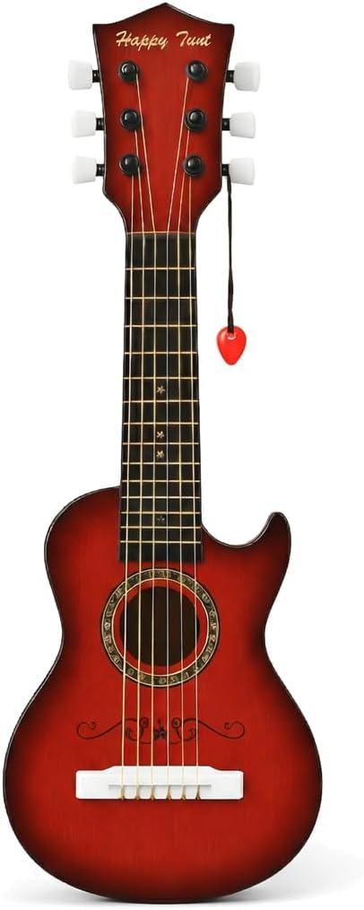 23" Acoustic Guitar, Kids 6 String Toy Guitar - Realistic Steel Strings - Beginner Practice First Musical Instrument for Children, Toddlers (Mahogany)