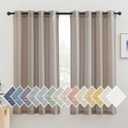 NICETOWN Linen Burlap Curtains Semi Sheer for Bedroom, Grommet Top Linen Blend Semi-transparent Privacy Window Drapes Light Filtering Curtains for Living Room, 52" W x 63" L, Set of 2