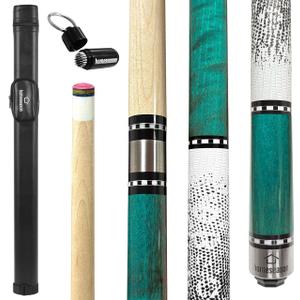 HomeSeason 58in Pool Cue Stick Canadian Maple Wood 13mm Tip - 18oz Perfect for Precision Play, Low Deflection Pool Cue for Enhanced Accuracy (HS17-B-Bag)