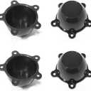 5 Dog Ear 1.96" Spacing Wheel Rim Center Caps Glossy Black Wheel Center Cap W/Screws, Pack of 4