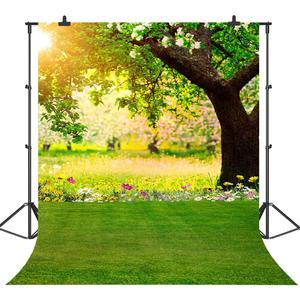 Spring Easter Backdrop for Photography Pictures Nature Spring Forest Scenery Tree Grass Sunshine Wall Decor Floral Photo Background Easter Newborn Baby Shower Kids Photoshoot Banner 5x7FT DU12B