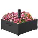 Heavy-Duty Umbrella Base with Wheels,150lb Capacity Fillable Planter Umbrella Stand, Rust-proof Steel Umbrella Holder with Handle & Anti-Collapse Pads, for Outdoor, Patio, Garden, Deck, Poolside, Lawn