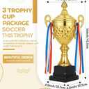 Liliaafar Large Trophy Cup Bulk Gold Trophy Award for Sports Cup Championships Basketball Competitions Tournaments Ceremony Celebration Party Gift (6 Pcs,16 x 7.9 Inch)