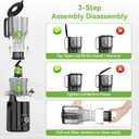 Cold Press Juicer - 5.3" Large Feed Chute Juicer Machines for Whole Vegetables & Fruits, 99% High Juice Yield, Quiet & Easy to Clean Slow Masticating Juicer, BPA-Free, Preserves More Nutrients (Black)
