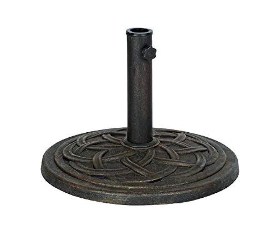 UBP18181-BR 18-Inch Cast Stone Umbrella Base, Made from Rust Free Composite Materials, Bronze Powder Coated Finish