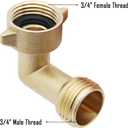 Twinkle Star Garden Hose Elbow Connector 90 Degree Brass Hose Elbow(2pcs) 3/4" Heavy Duty Hose Adapter with 2 O-rings Brass Garden Hose Elbow Solid Brass Adapter
